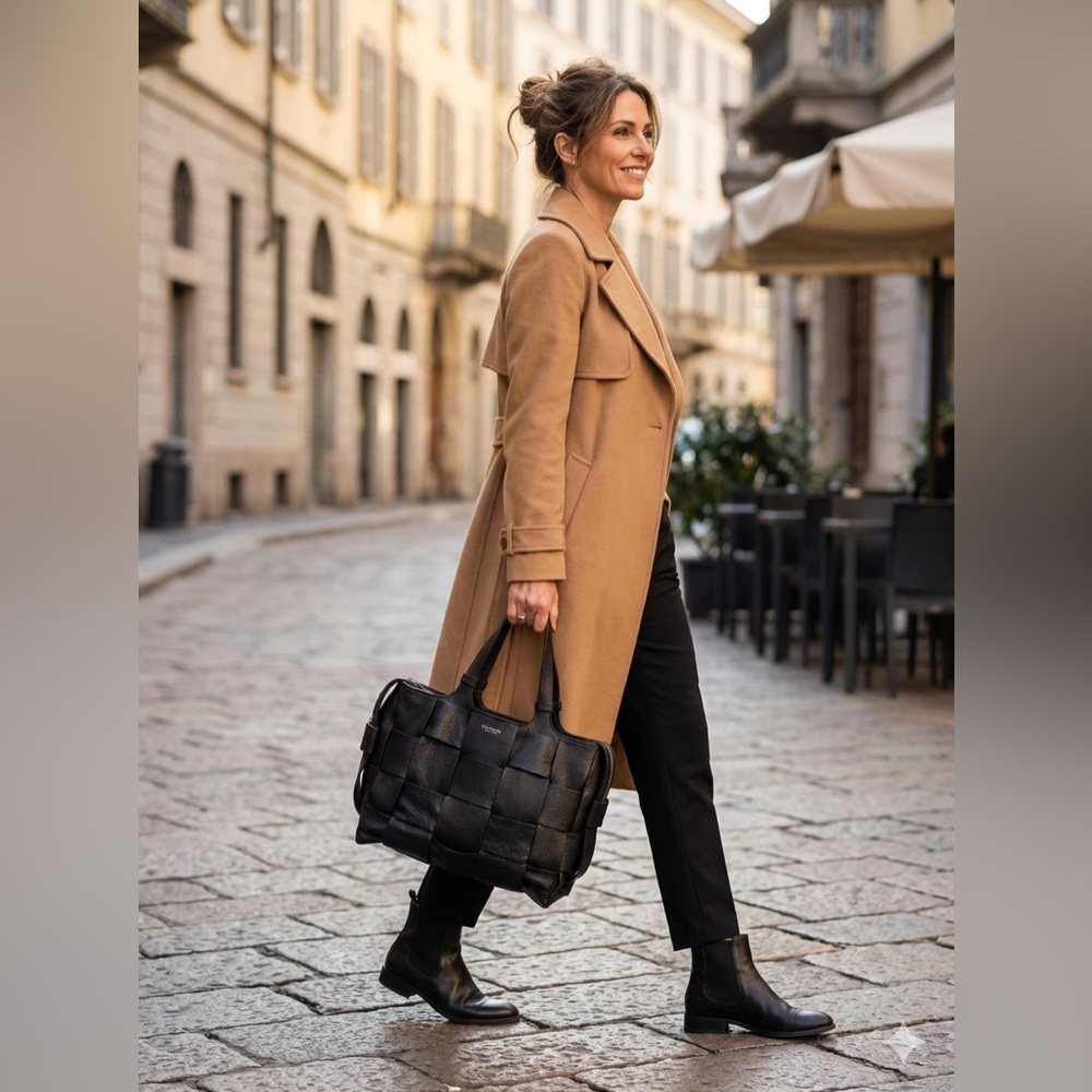 Lia Numa black leather bag made in Italy